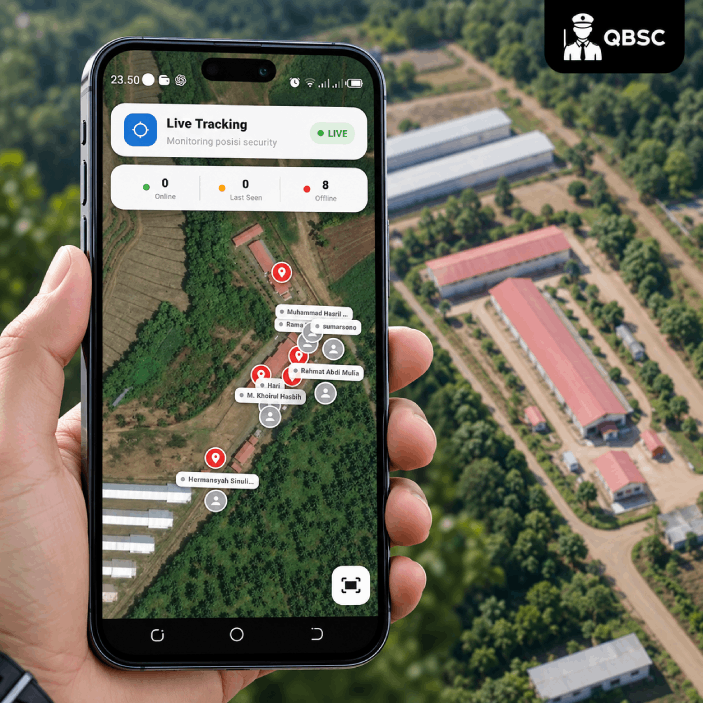 Screenshot GPS tracking satpam QBSC